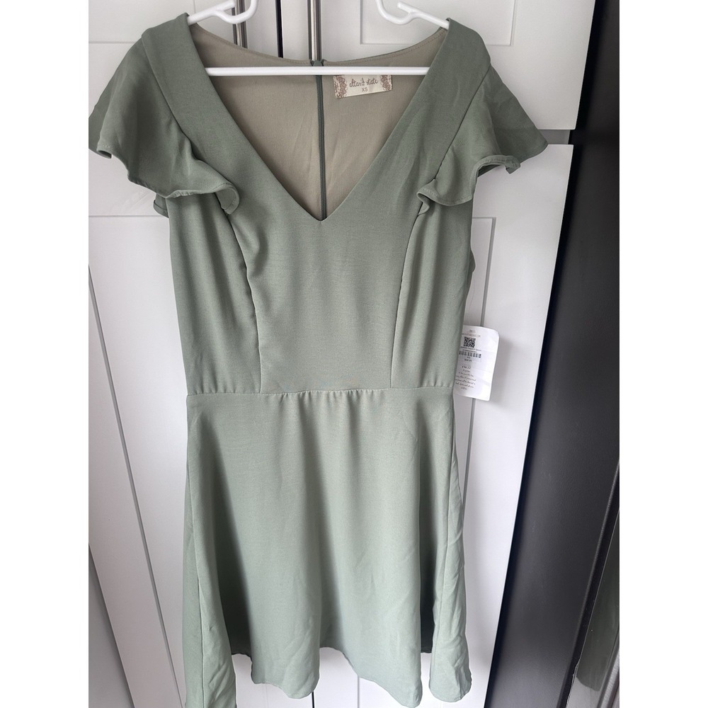 altar'd state Women's Dress Sage Green Ruffle Sleeves A-Line Size XS NEW